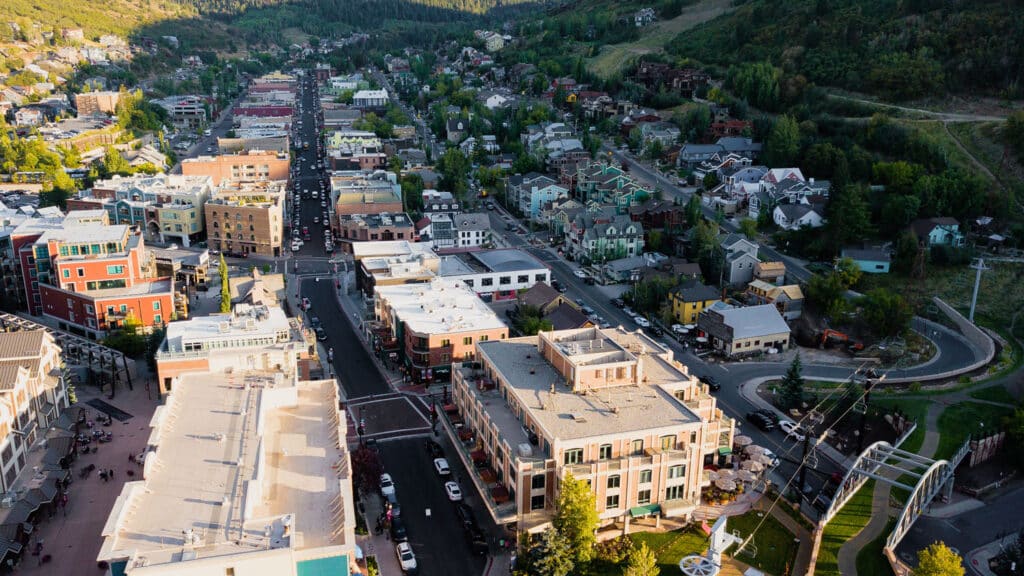 birds eye view of park city, utah