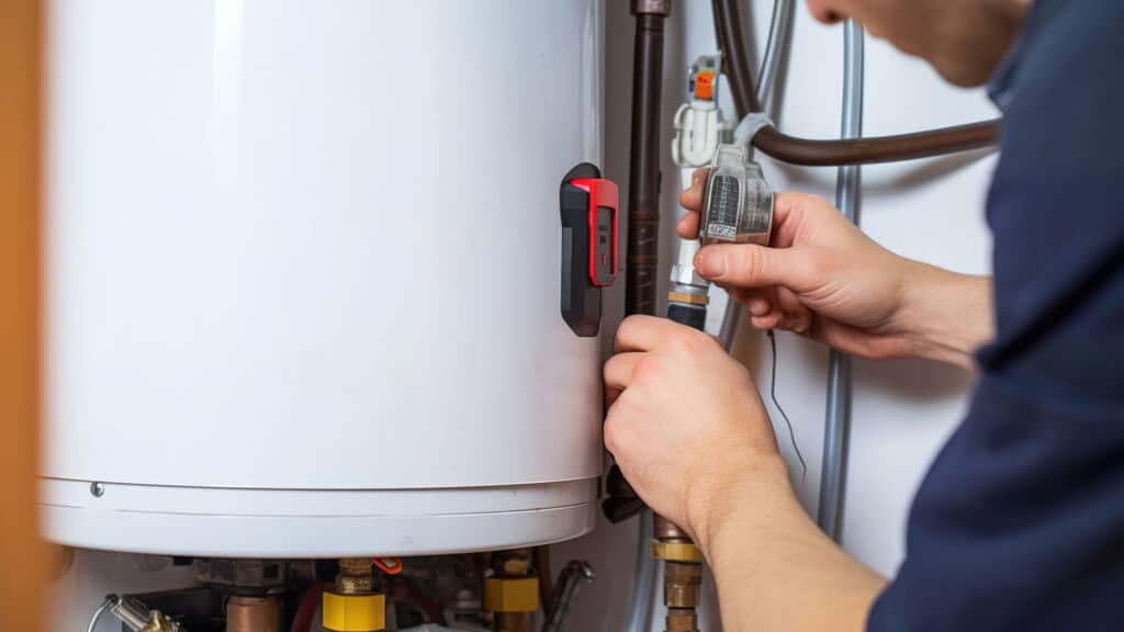 A Utah HVAC contractor installing a new water heater to increase home value